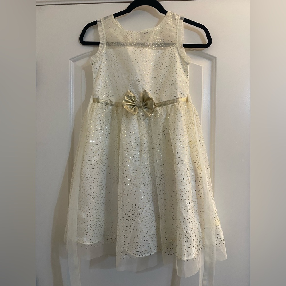 Jona Michelle Ivory Dress with Sparkling Details Girls size 8